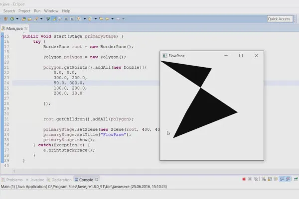 JavaFX für GUI-Entwicklung – 38 Polyline und Polygon