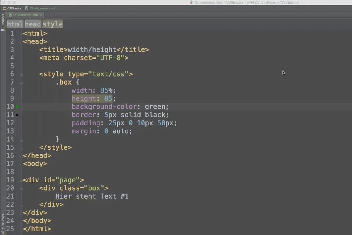 Změna zarovnání textu základy HTML, CSS a JavaScript – 38