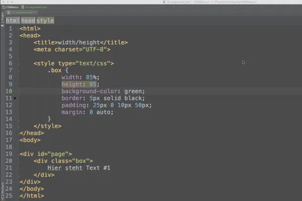 Změna zarovnání textu základy HTML, CSS a JavaScript – 38