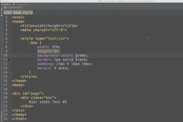 Grundlagen HTML, CSS und JavaScript – 38 Text-Alignment verändern