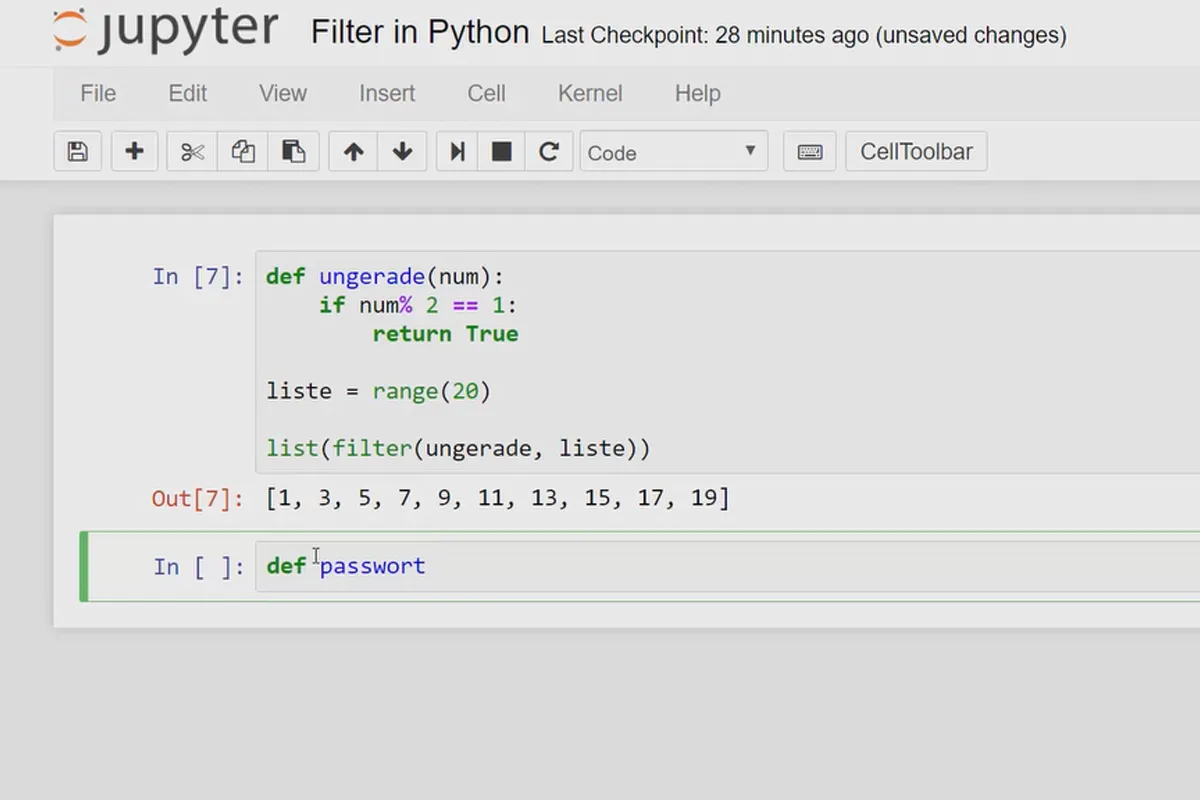 Python programlamaya giriş - 38 Filtre