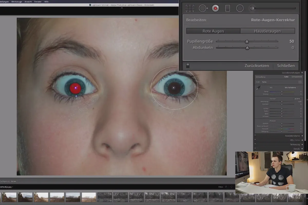 Lightroom Classic CC-Tutorial: 5.6 | Rote Augen