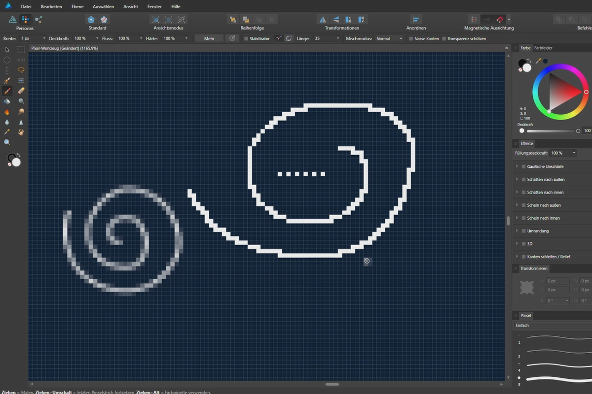 Affinity Designer-opplæring - Grunnleggende: 6.2 | Pikselverktøy
