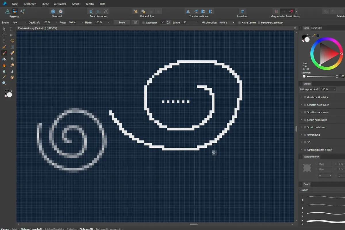 Affinity Designer -ohje – Perusteet: 6.2 | Pikselityökalu