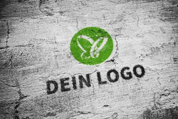 Photoshop-Mockup-Vorlage für Logos: cooler Grunge-Look