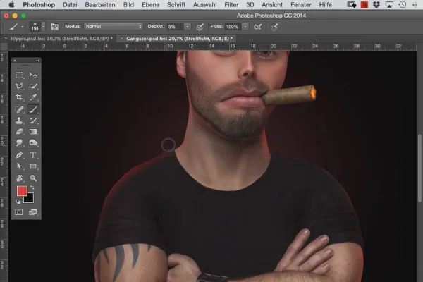 Komiksų stilius: Karikatūrų treniruotė „Photoshop“ programoje - 5.10 Spalvotas šviesos juostelė.