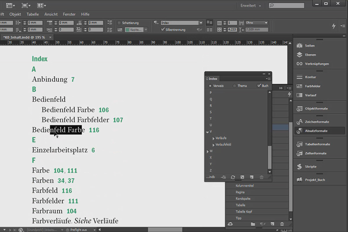 Grandes proyectos en Adobe InDesign - 5.04 - Índice