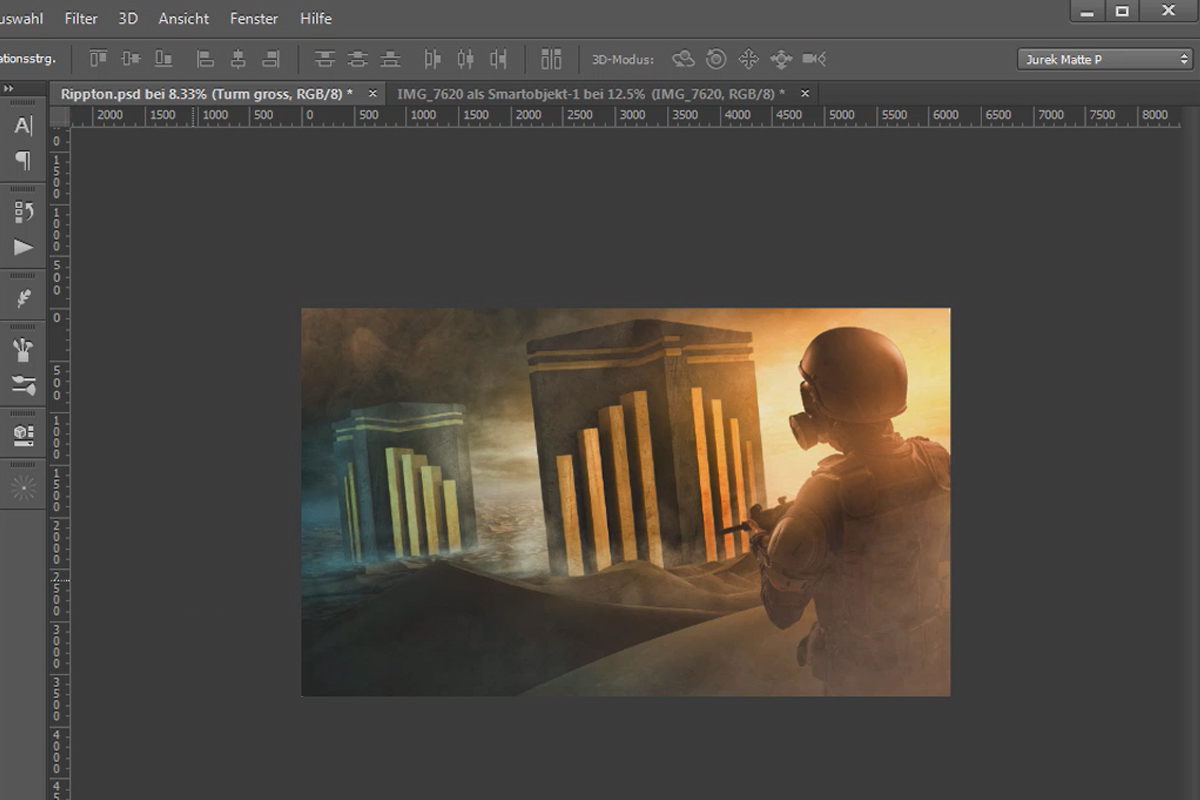 Taiteen polku Photoshopissa: Tekniikat - 3D-objektin integroiminen kuvaan - Viimeistelty ilme