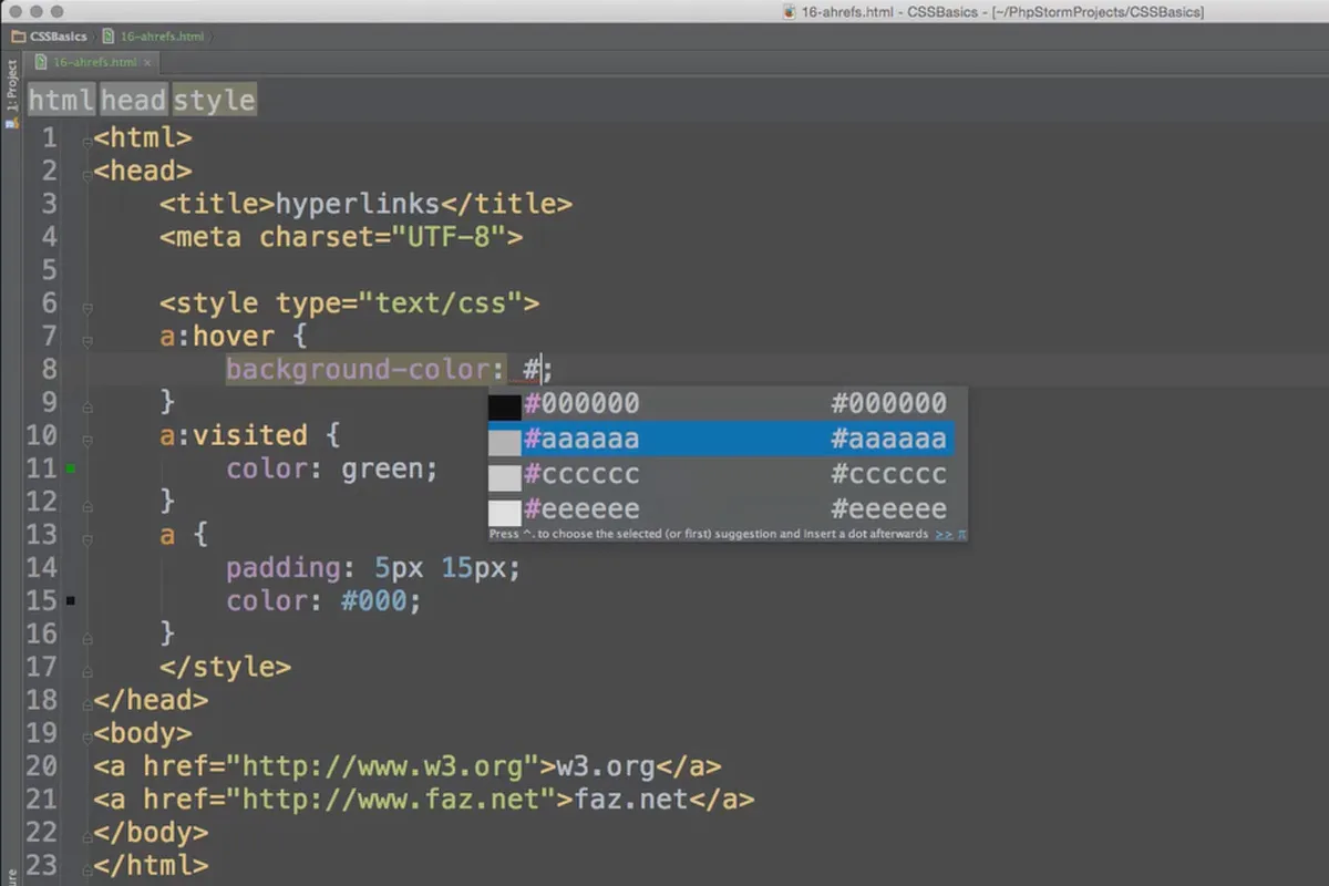 Zlepšení 39 hyperodkazů v HTML, CSS a JavaScript základech.