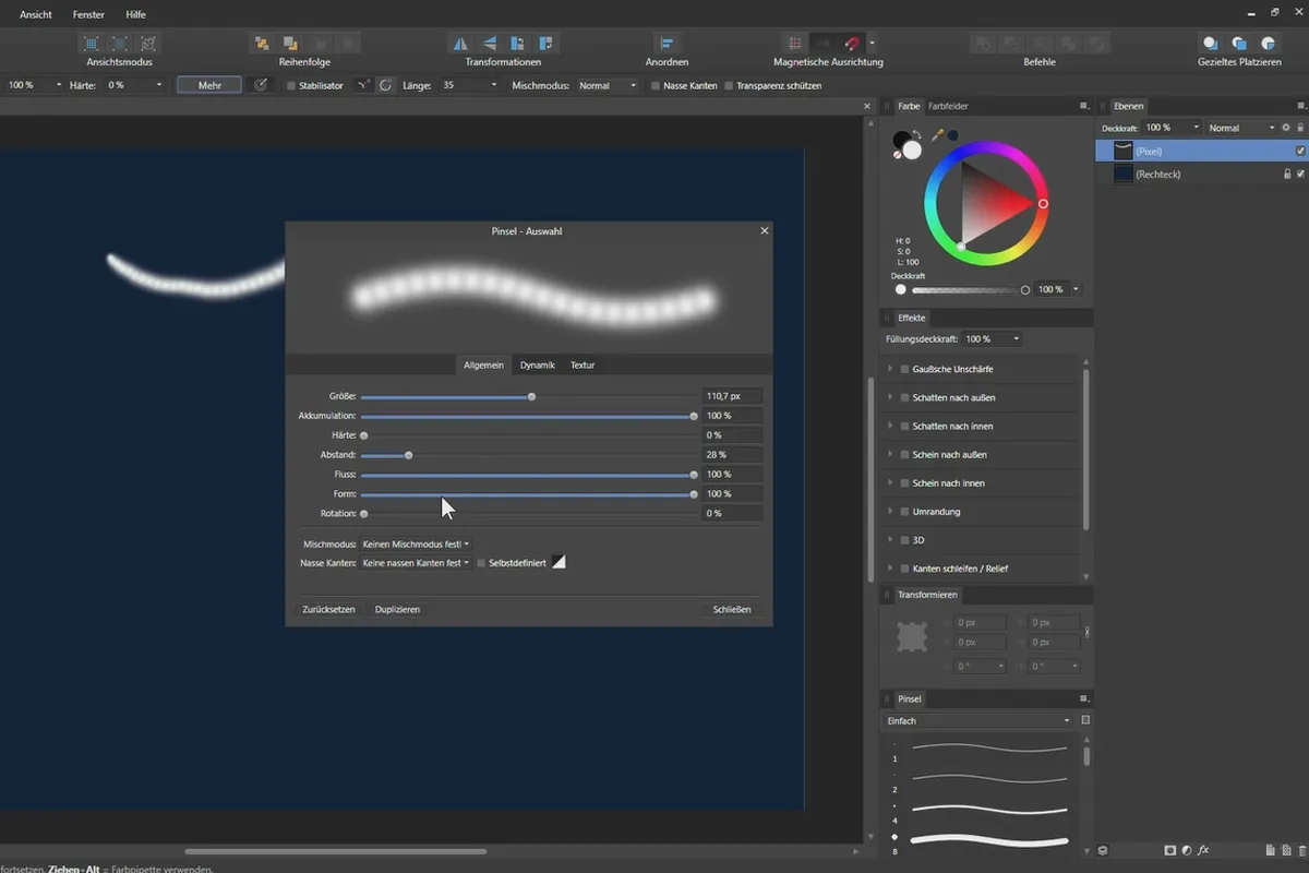 Affinity Designer-ohje – Perusteet: 6.3 | Sivellintyökalu