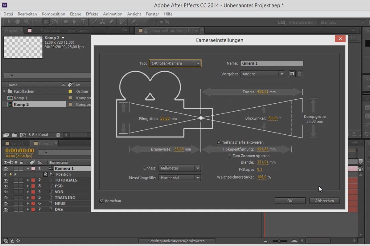 Tips och tricks för 3D i After Effects: Kameratyper