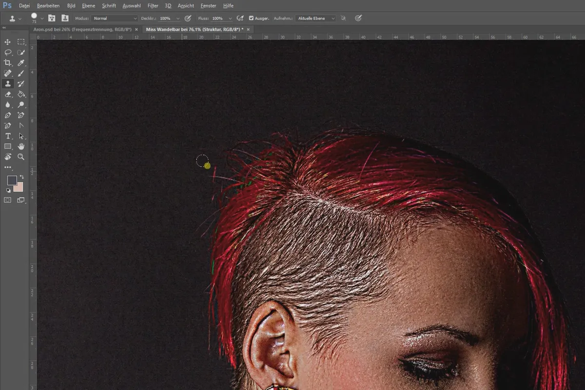 Frequenztrennung in Photoshop – 40 Hintergrund und Haare