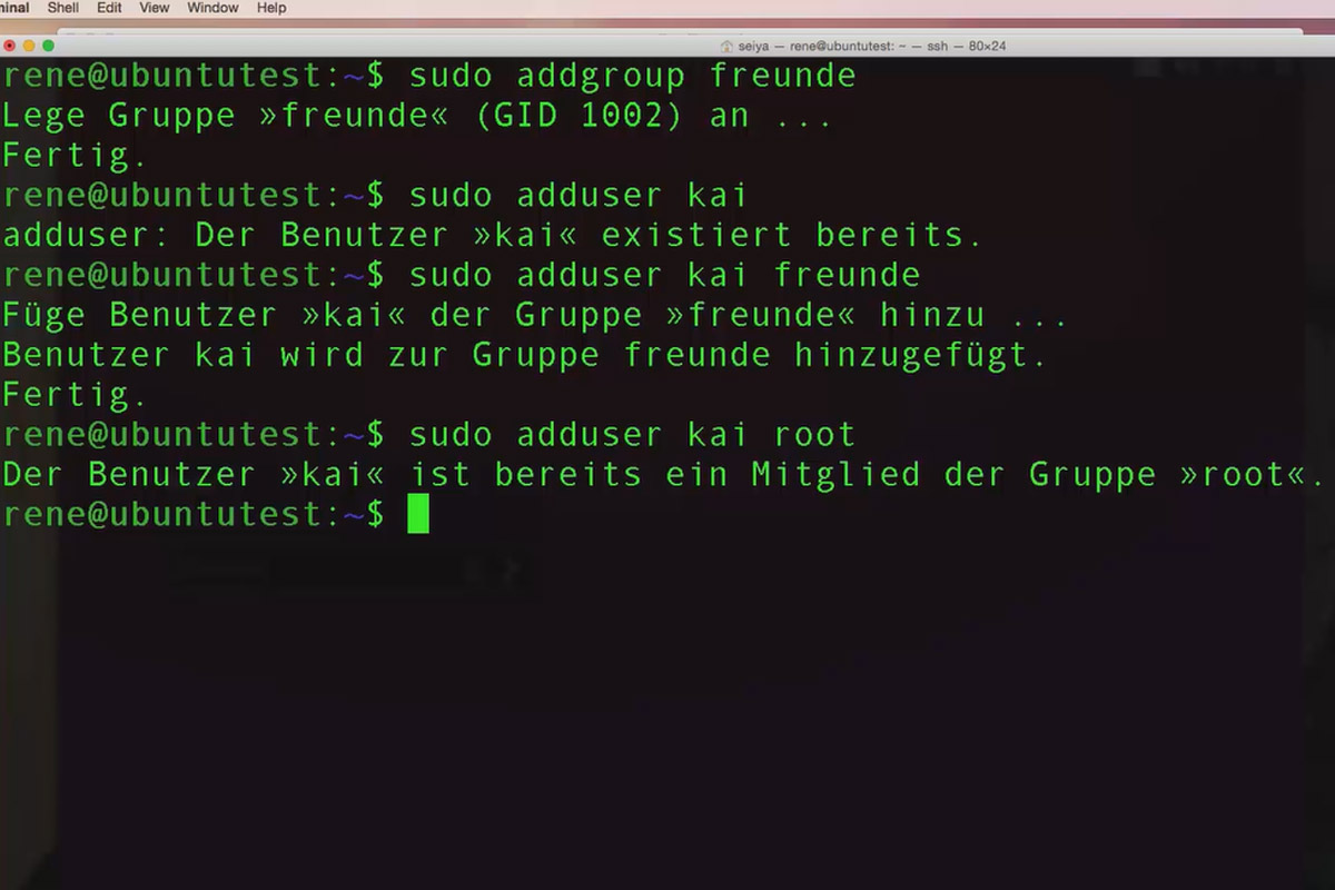 Linux für Einsteiger – 8.3 Neue Gruppe anlegen und löschen