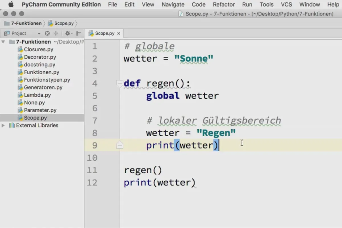 Programmieren mit Python – 7.10 Gültigkeitsbereiche und Namespaces