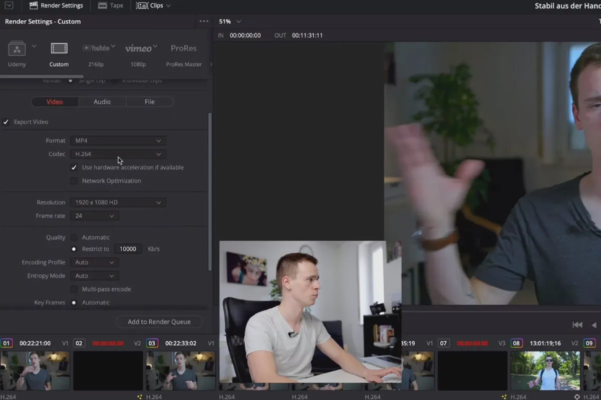 DaVinci Resolve 튜토리얼: 6.3 | 올바른 내보내기 설정