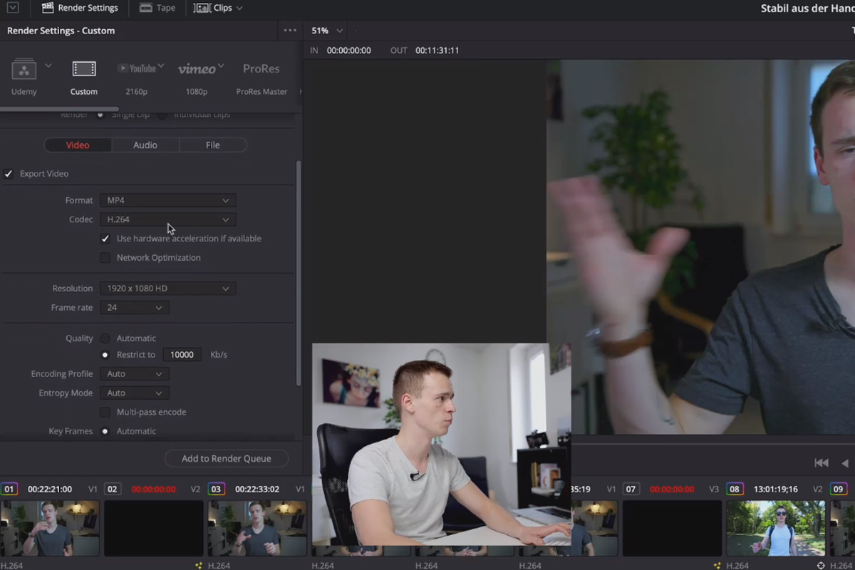 DaVinci Resolve-tutorial: 6.3 | De rätta exportinställningarna