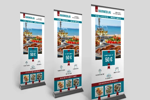 Ontwerp sjablonen voor roll-up banners die opvallen - Versie 7