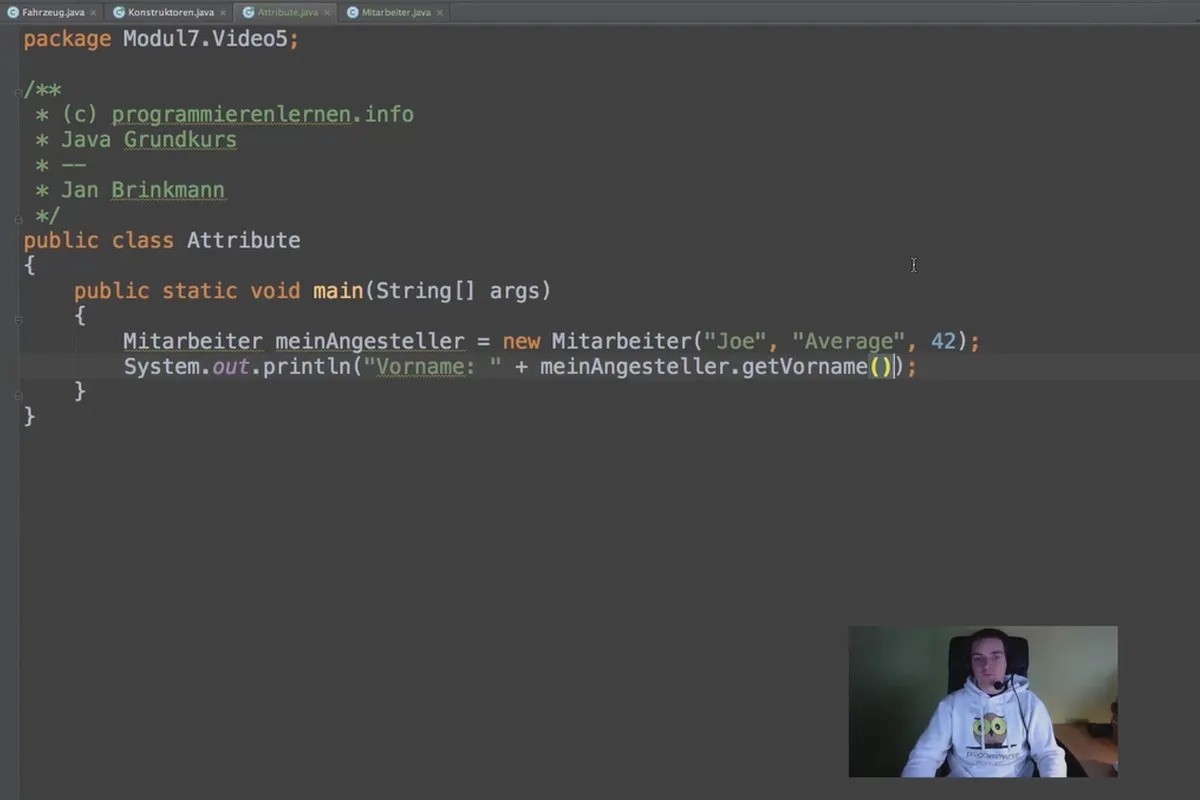 Java für Einsteiger – 7.6 Attribute