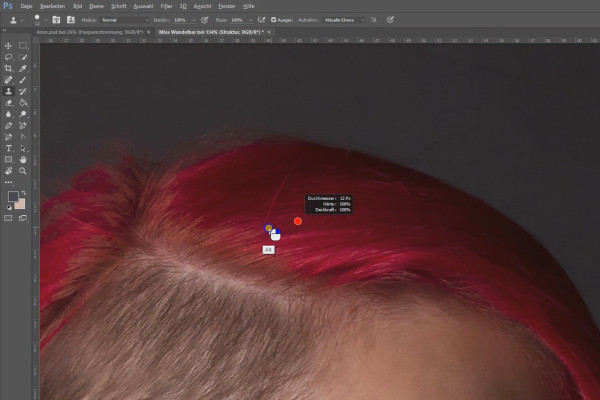 Frequenztrennung in Photoshop – 41 Einzelnes Haar