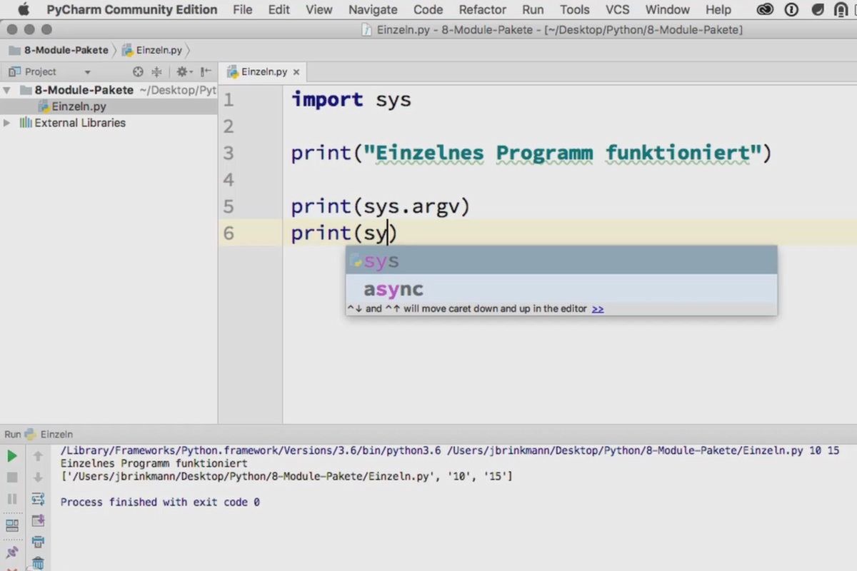 Programación con Python - 8.1 Scripts y parámetros individuales de Python