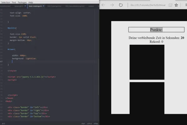 Das ultimative Training für JavaScript und jQuery – 7.2 Brain-Game: HTML und CSS