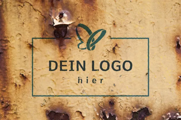 Photoshop-Mockup-Vorlage für Logos: spröder, rissiger Hintergrund