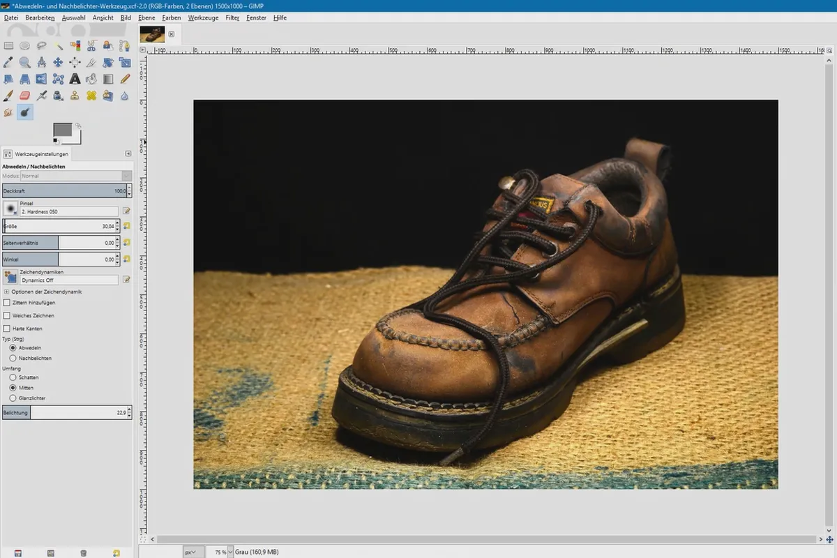 Elaborazione dell'immagine con GIMP: il tutorial per principianti - 41 Strumento Schiarire e Scurire