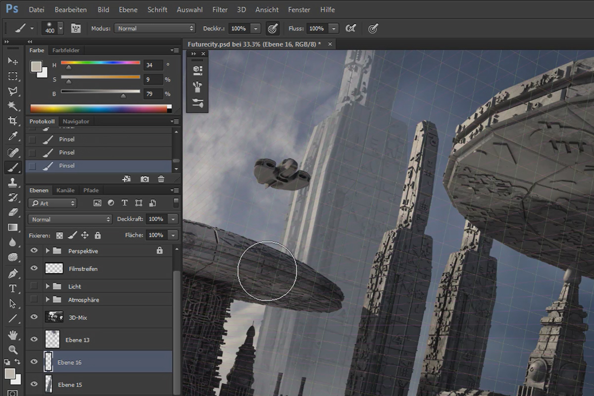 Cinema 4D kohtaa Photoshopin: II - 2.4. Syvyys taustaelementtien kautta