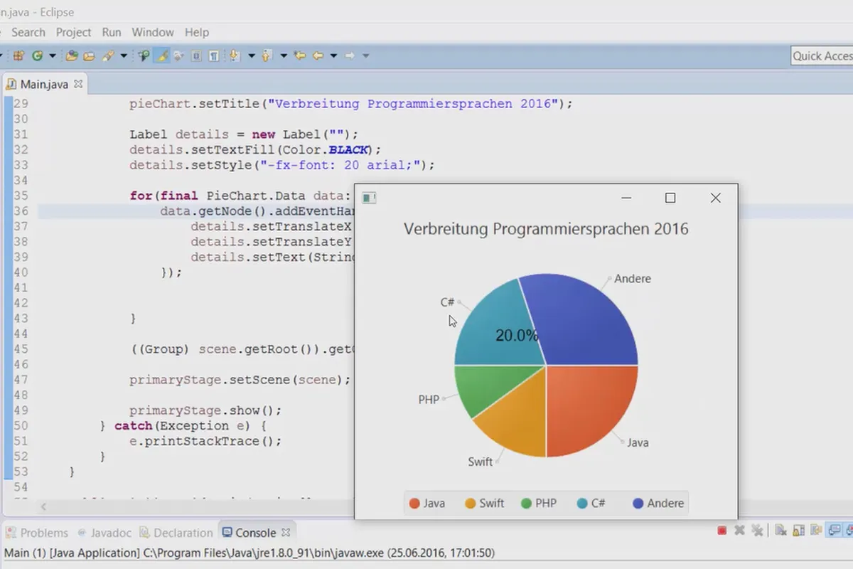 JavaFX for GUI-utvikling - 42 PieChart