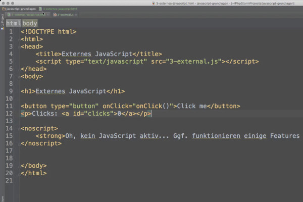 JavaScript basics - 03 External JavaScript