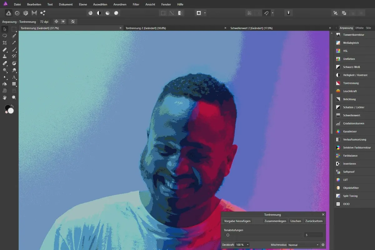 Affinity Photo-Tutorial – Grundlagen: 4.6 | Tontrennung und Schwellenwert