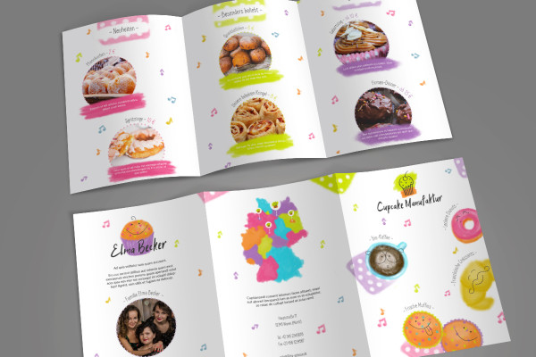 Photoshop for a 2-break DIN A5 folded flyer in portrait format - version 1
