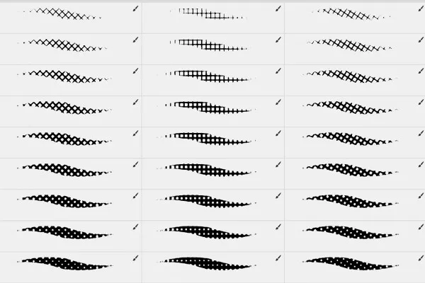 Pinsel für Halbtonraster-Effekte in Photoshop: Gitterstrukturen