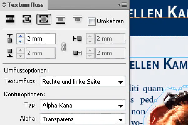 Teksto apvyniojimas programoje "InDesign