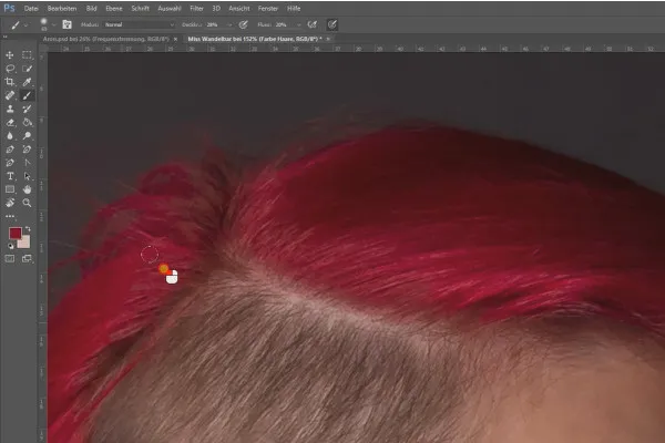 Separazione delle frequenze in Photoshop - Ricolorare la radice dei capelli 43
