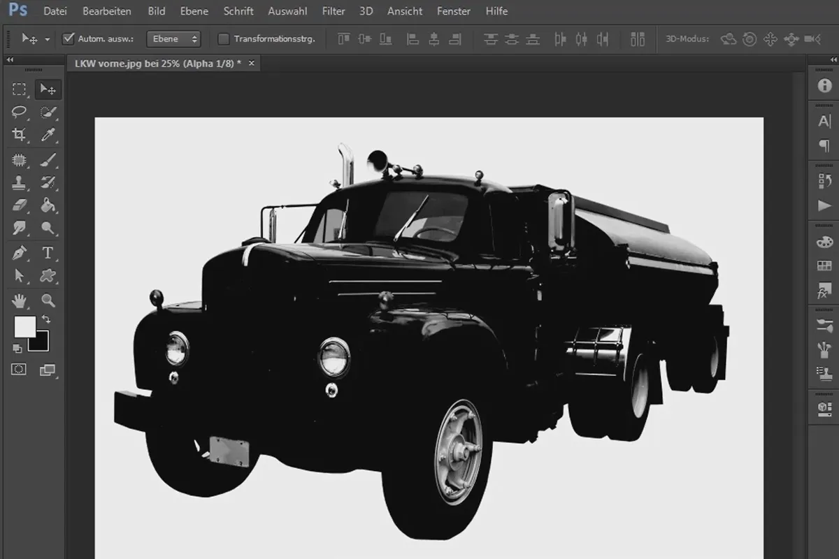 Photoshop-Composing - Die Sturmtänzer - Teil 10: Vorderen Teil des LKWs freistellen