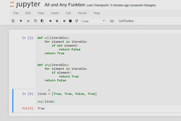 Programmation Python pour débutants - 43 méthodes all() & any()