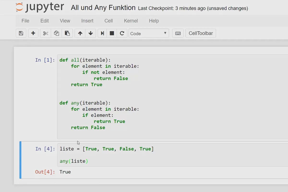 Python-Programmierung für Einsteiger – 43 all()- & any()-Methoden