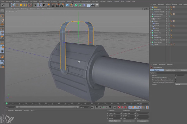 Cinema 4D pour débutants - Pratique 3D: 6.11 Déformation de l'arcade