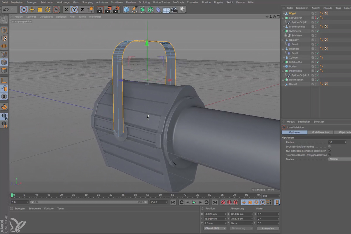Cinema 4D för nybörjare - 3D-praxis: 6.11 Bügelwölbung

