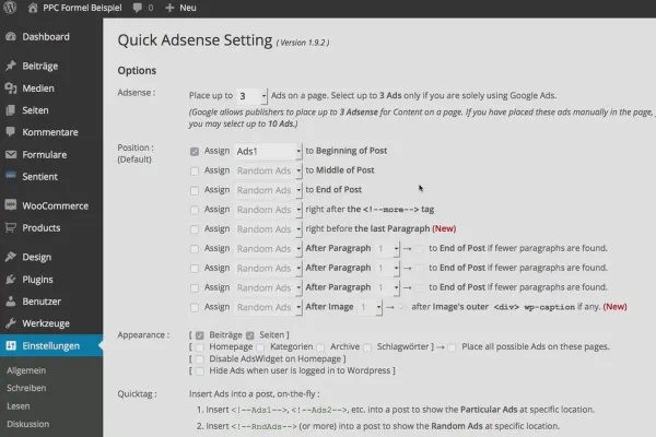 Tjen penge med AdSense-formlen - brug Quick AdSense 7.8
