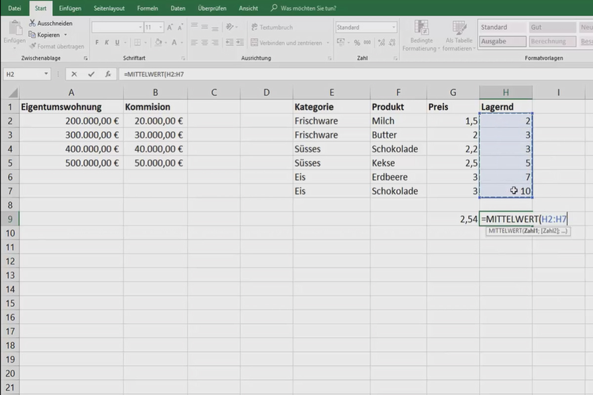 Excel-opetus: Pivot, kaaviot ja taulukoiden suunnittelu havainnollista datan esittämistä varten - Laske keskiarvo 5.10