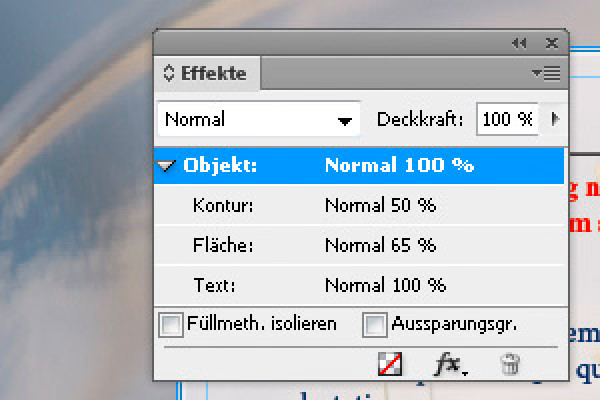 Objekte mit Effekten versehen in InDesign