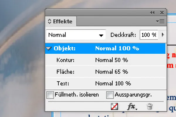 Poveikių objektams pridėjimas programoje "InDesign