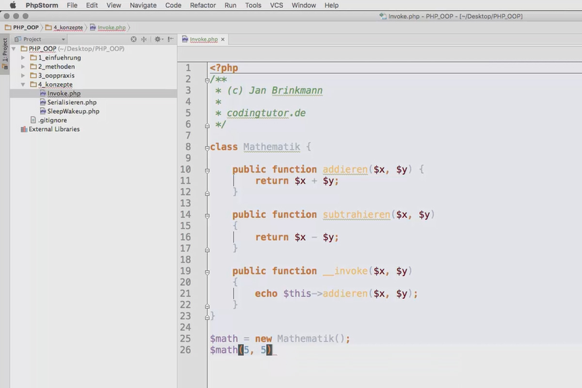 Programación web orientada a objetos con php - 6.03 El método mágico __invoke