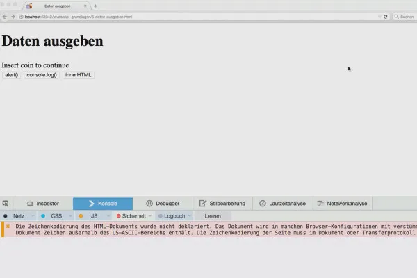 Grundlagen JavaScript – 05 Daten ausgeben