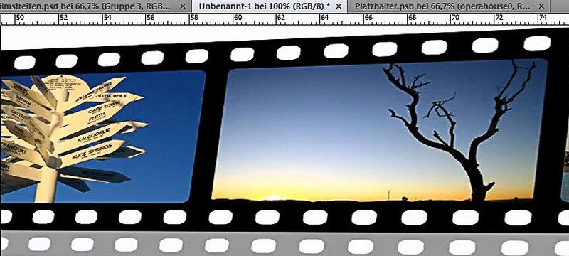 Créer une bande de film avec réflexion et transformation