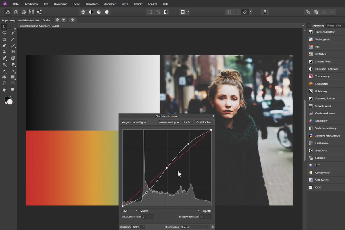 Affinity Photo-opplæring - Grunnleggende: 4.8 | Gradasjonkurver
