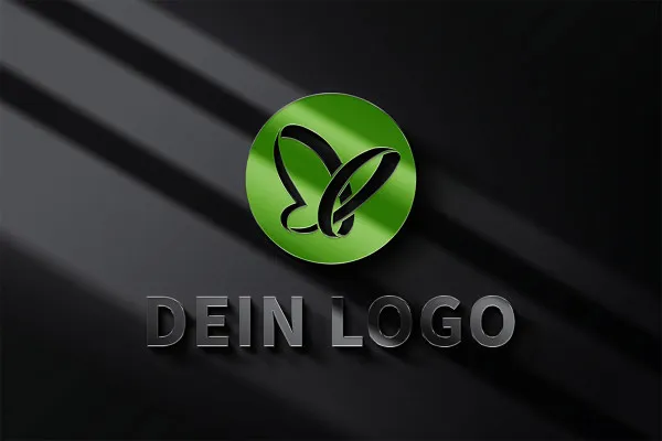 Photoshop-Mockup-Vorlage für Logos: dunkler Hintergrund, Beleuchtungseffekt