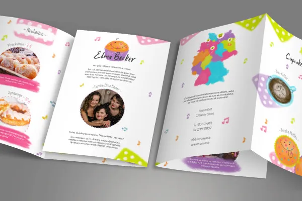 Template Photoshop untuk flyer lipat 2 lipatan DIN A5 dalam format potret - Versi 3